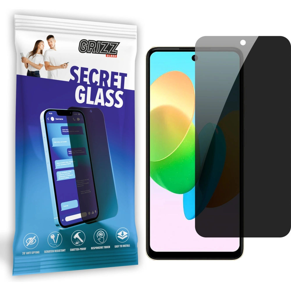 Matowe szkło prywatyzujące GrizzGlass SecretGlass do Tecno Spark 20P