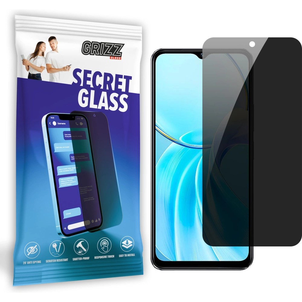 Matowe szkło prywatyzujące GrizzGlass SecretGlass do Vivo T3 Lite