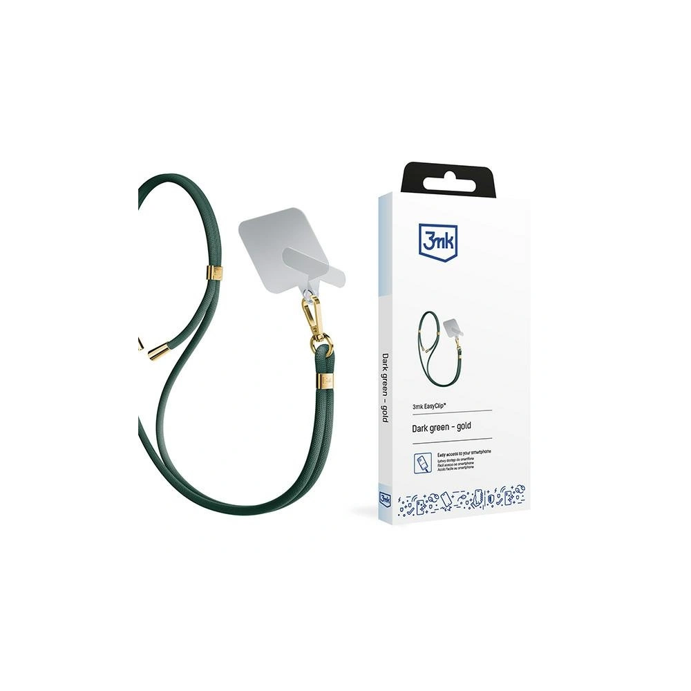 Smycz do telefonu 3MK EasyClip Dark Green gold