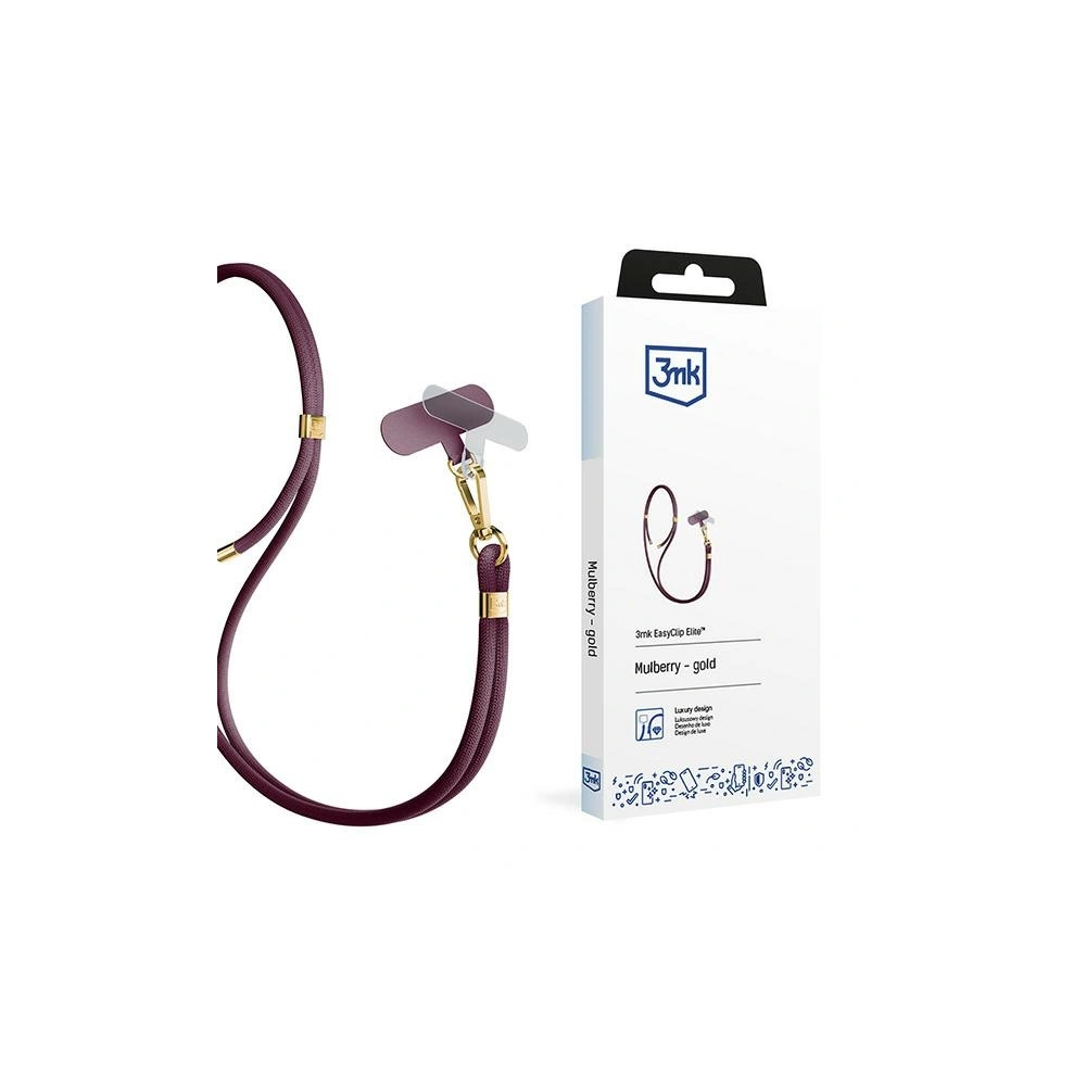 Smycz do telefonu 3MK EasyClip Elite Mulberry gold