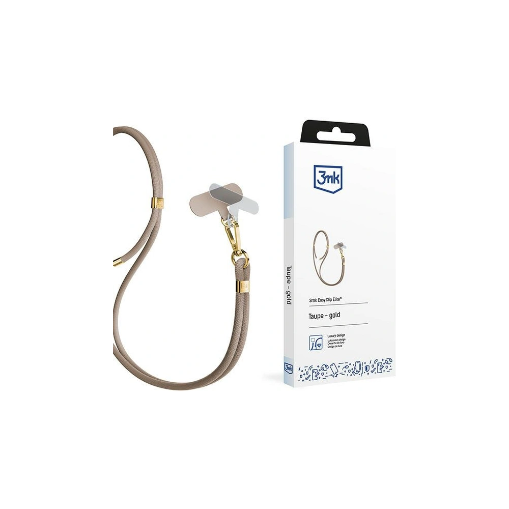 Smycz do telefonu 3MK EasyClip Elite Taupe gold