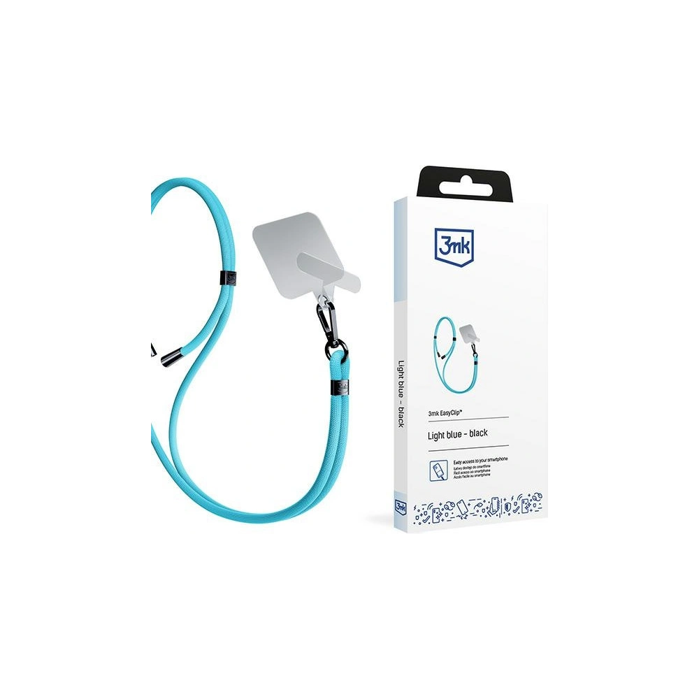 Smycz do telefonu 3MK EasyClip Light Blue black