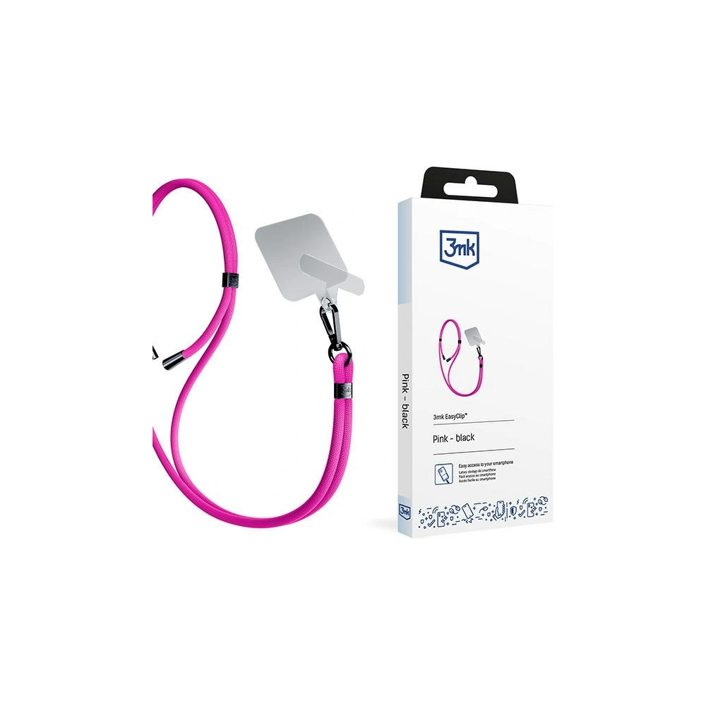 Smycz do telefonu 3MK EasyClip Pink black