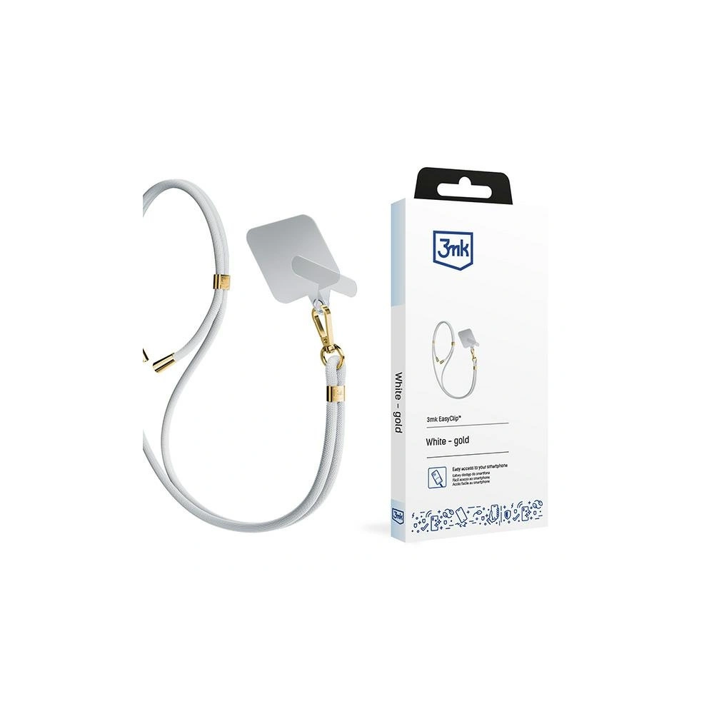Smycz do telefonu 3MK EasyClip White gold