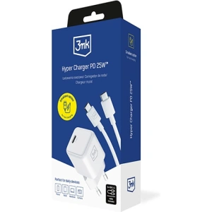 Kup Netzteil 3MK Hyper Charger PD 25W weiß/white + USB-C / USB-C Kabel - 3MK6196 - {ean13} - Sklep Home Screen