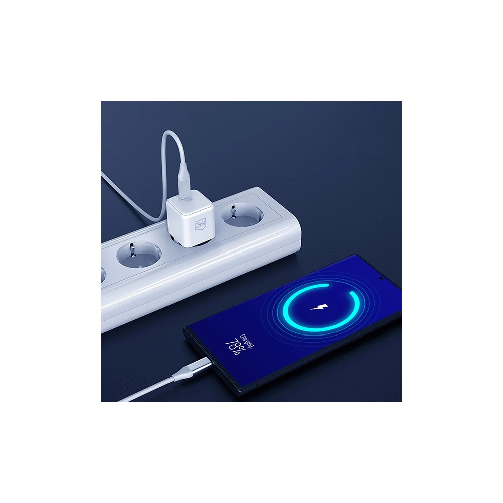 Ładowarka sieciowa 3MK Hyper Charger PD 25W biała/white + kabel USB-C / USB-C