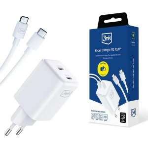 Kup Netzteil 3MK Hyper Charger PD 45W weiß/white + 2x USB-C / USB-C Kabel - 3MK6197 - {ean13} - Sklep Home Screen
