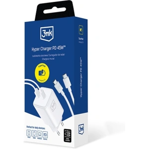 Kup Netzteil 3MK Hyper Charger PD 45W weiß/white + 2x USB-C / USB-C Kabel - 3MK6197 - {ean13} - Sklep Home Screen