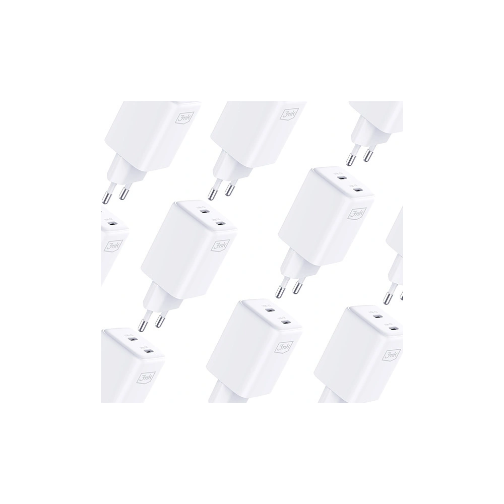 Ładowarka sieciowa 3MK Hyper Charger PD 45W biała/white + 2x kabel USB-C / USB-C