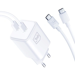 Kup Încărcător de rețea 3MK Hyper Charger PD 45W alb + 2x cablu USB-C / USB-C - 3MK6197 - {ean13} - Sklep Home Screen