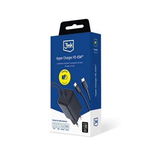Kup Ładowarka sieciowa 3MK Hyper Charger PD 45W czarna/black + 2x kabel USB-C / USB-C - 3MK6198 - {ean13} - Sklep Home Screen