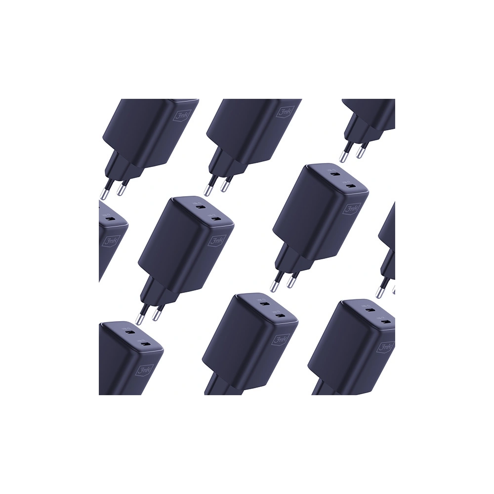 Ładowarka sieciowa 3MK Hyper Charger PD 45W czarna/black + 2x kabel USB-C / USB-C