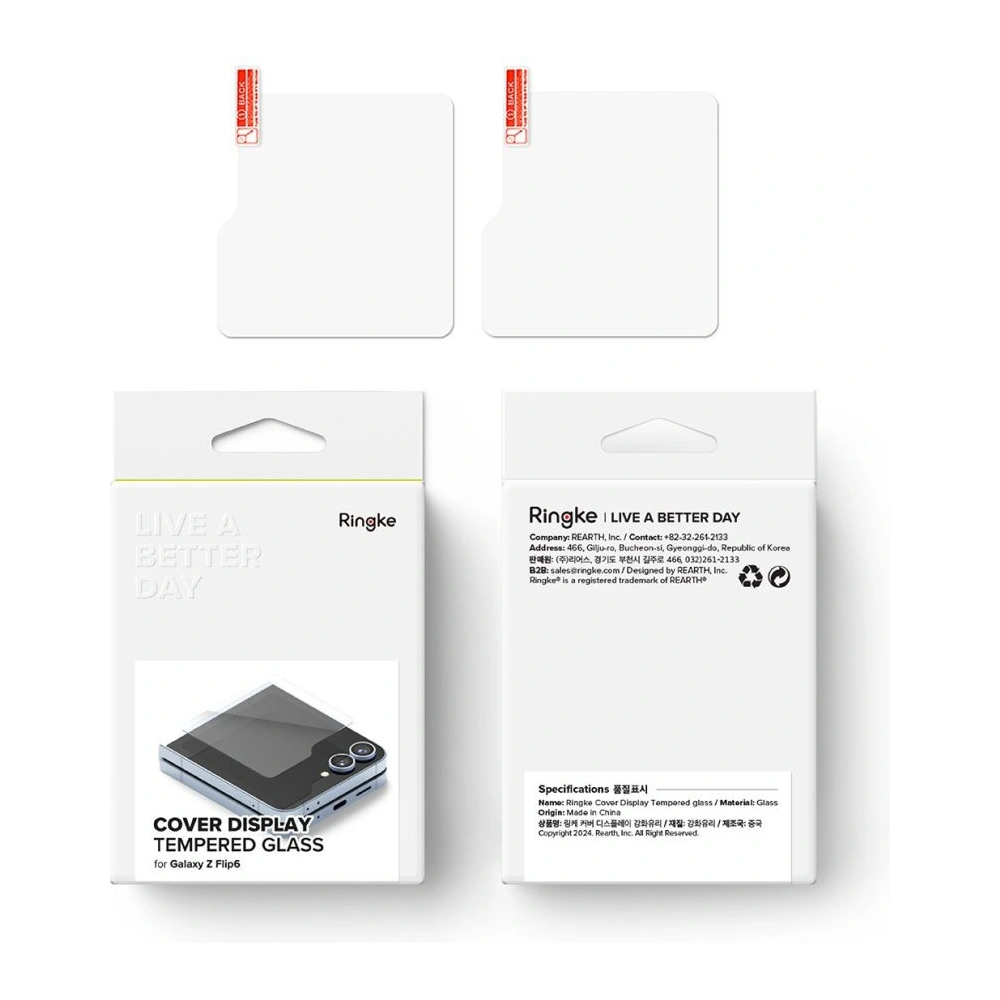 Szkło hartowane na ekran zewnętrzny Ringke Cover Display Samsung Galaxy Z Flip 6 / 7 FE Clear [2 PACK]