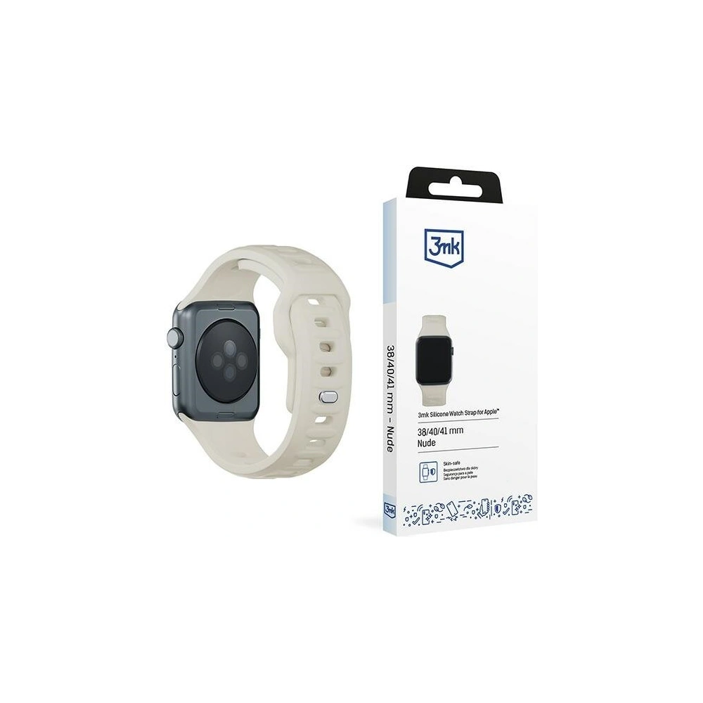 Pasek 3MK Silicone Watch Strap Apple Watch 4/5/6/7/SE/8/9/10 40/41/42mm beżowy/beige