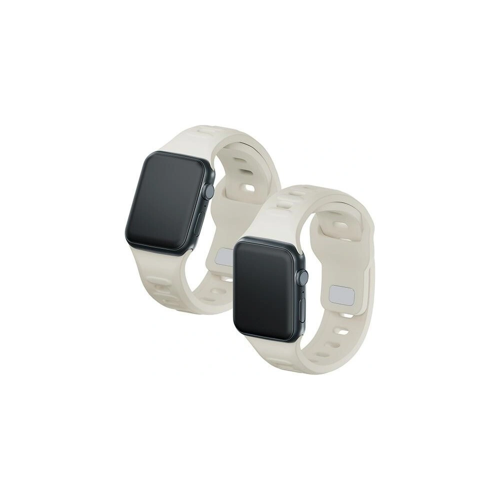 Pasek 3MK Silicone Watch Strap Apple Watch 4/5/6/7/SE/8/9/10 40/41/42mm beżowy/beige