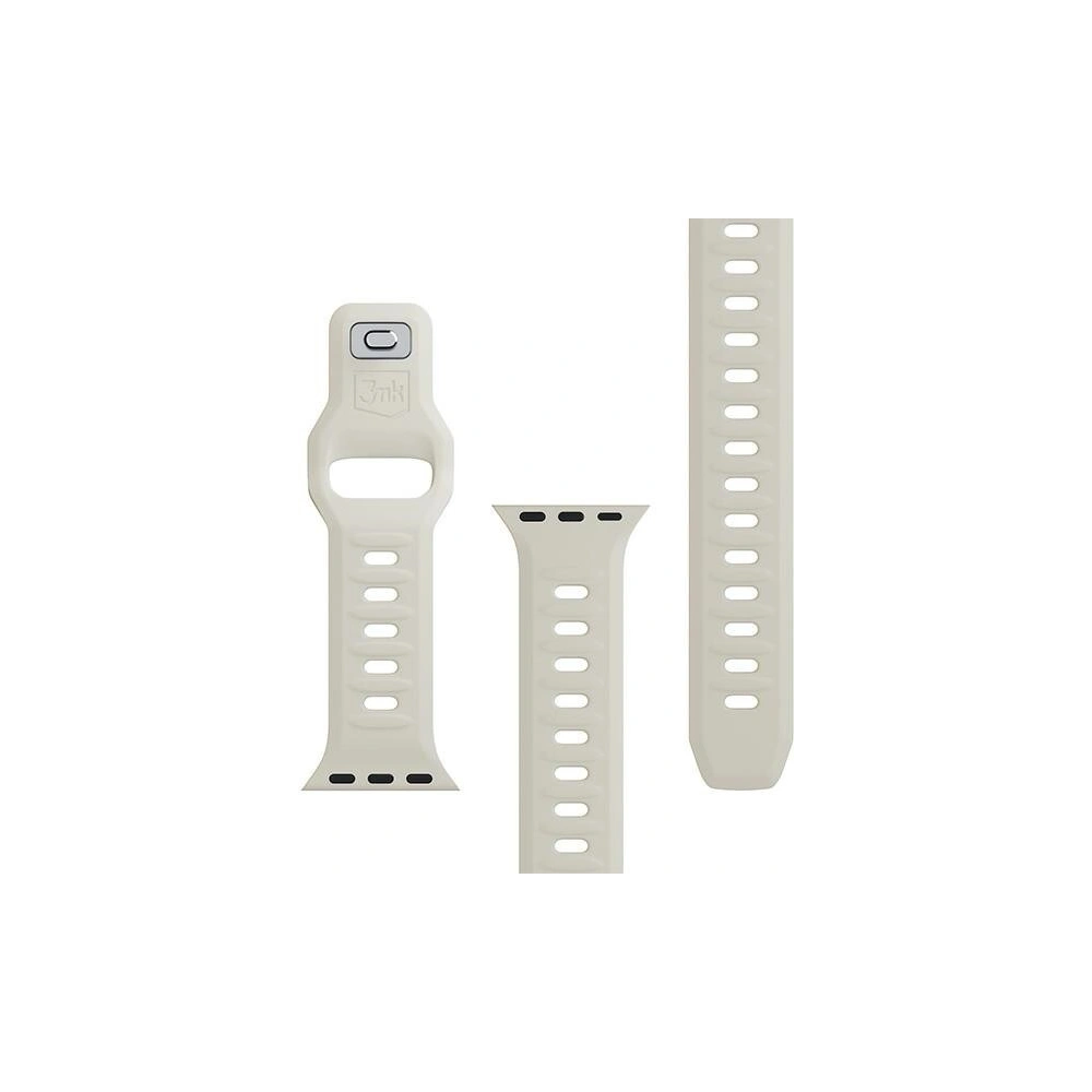 Pasek 3MK Silicone Watch Strap Apple Watch 4/5/6/7/SE/8/9/10 40/41/42mm beżowy/beige