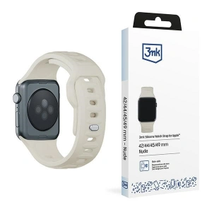 Kup 3MK Silikon-Uhrenarmband Apple Watch 4/5/6/7/8/9/SE/Ultra 42/44/45/49mm beige/beige - 3MK6226 - {ean13} - Sklep Home Screen