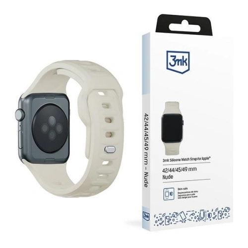 Kup 3MK Silikon-Uhrenarmband Apple Watch 4/5/6/7/8/9/SE/Ultra 42/44/45/49mm beige/beige - 3MK6226 - {ean13} - Sklep Home Screen