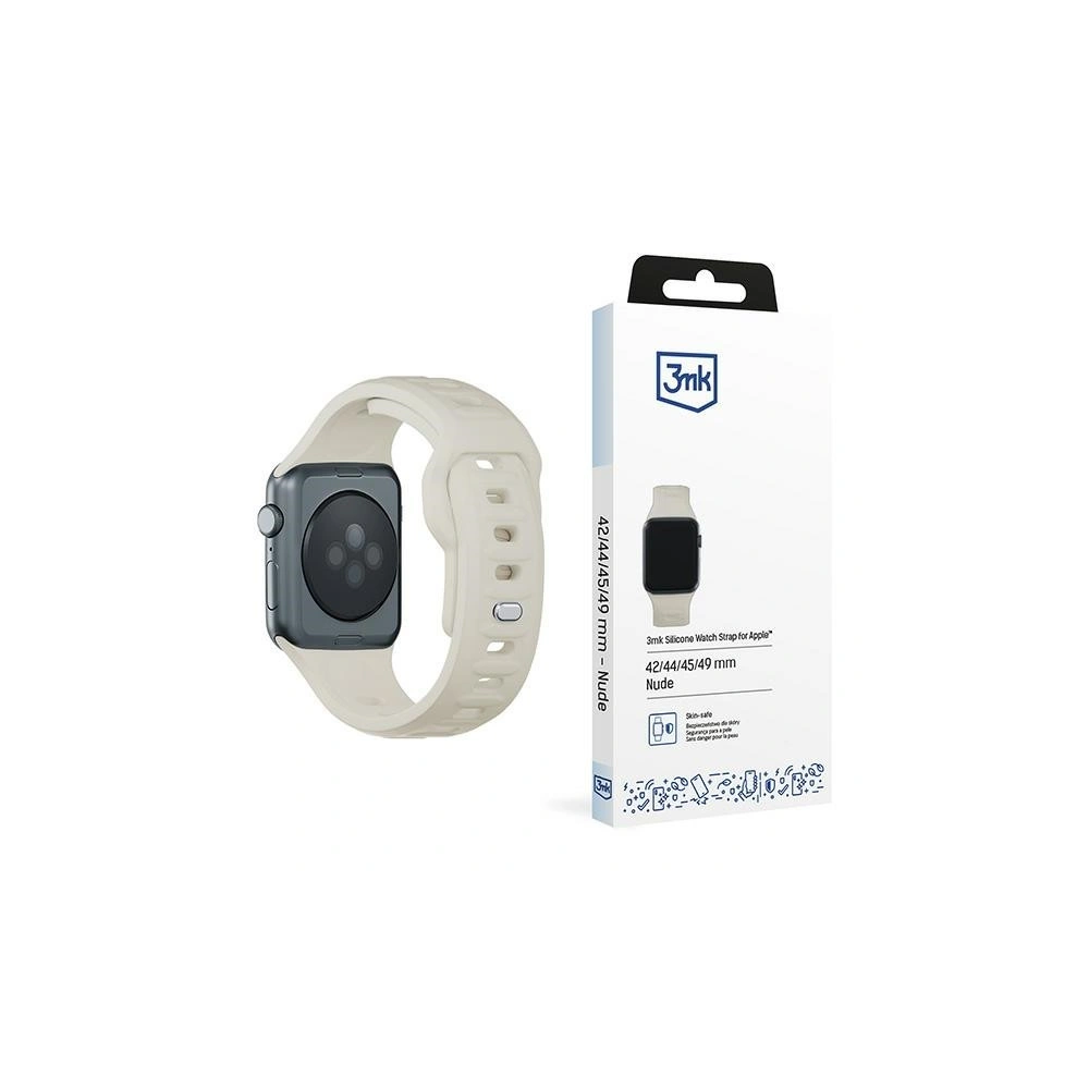 Pasek 3MK Silicone Watch Strap Apple Watch 4/5/6/7/8/9/SE/Ultra 42/44/45/49mm beżowy/beige