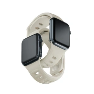 Kup 3MK Silikon-Uhrenarmband Apple Watch 4/5/6/7/8/9/SE/Ultra 42/44/45/49mm beige/beige - 3MK6226 - {ean13} - Sklep Home Screen
