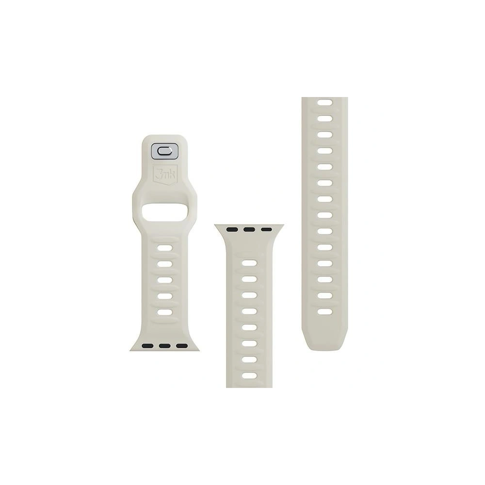 Pasek 3MK Silicone Watch Strap Apple Watch 4/5/6/7/8/9/SE/Ultra 42/44/45/49mm beżowy/beige
