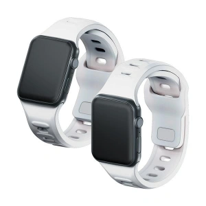 Kup 3MK Silikon-Uhrenarmband Apple Watch 4/5/6/7/8/9/SE/Ultra 42/44/45/49mm weiß/white - 3MK6228 - {ean13} - Sklep Home Screen