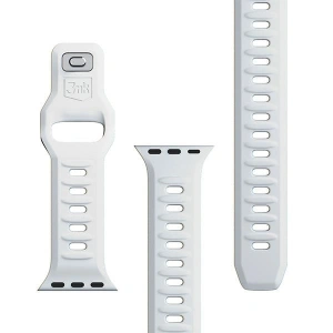 Kup 3MK Silikon-Uhrenarmband Apple Watch 4/5/6/7/8/9/SE/Ultra 42/44/45/49mm weiß/white - 3MK6228 - {ean13} - Sklep Home Screen