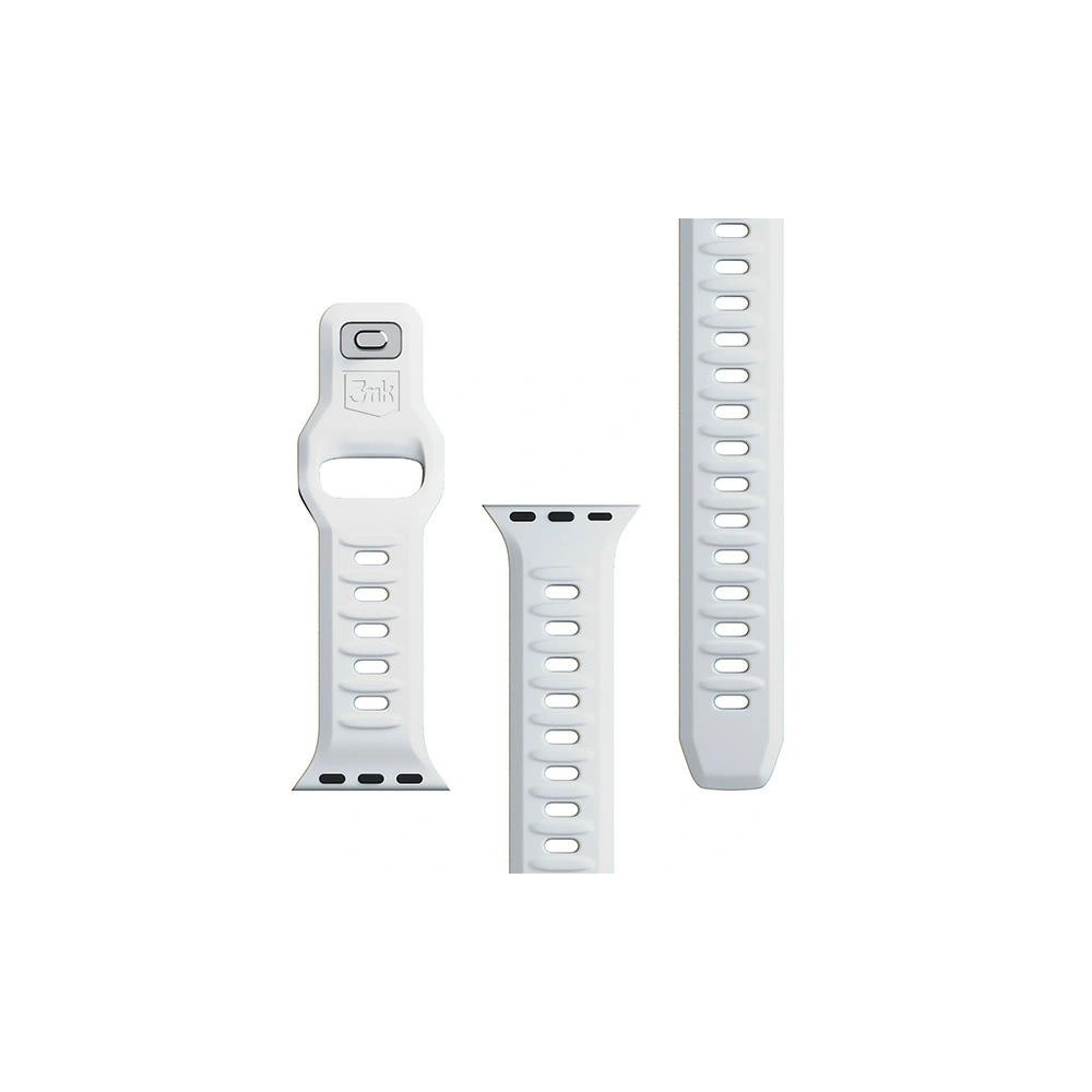 Pasek 3MK Silicone Watch Strap Apple Watch 4/5/6/7/8/9/SE/Ultra 42/44/45/49mm biały/white