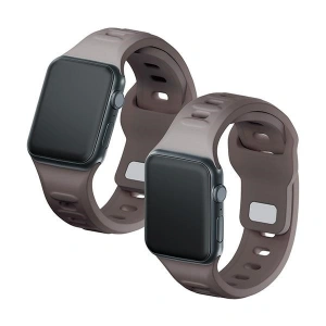 Kup 3MK Silikon-Uhrenarmband Apple Watch 4/5/6/7/8/9/SE/Ultra 42/44/45/49mm braun/taupe - 3MK6230 - {ean13} - Sklep Home Screen