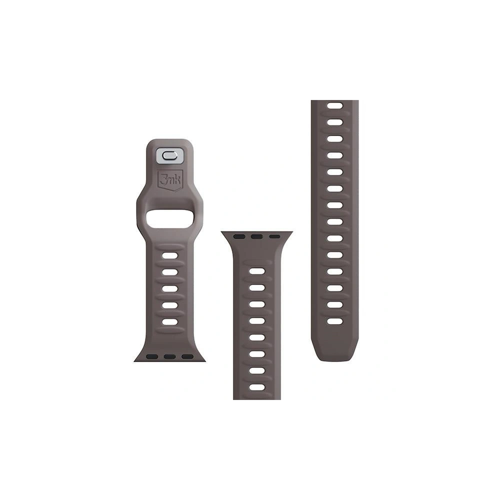 Pasek 3MK Silicone Watch Strap Apple Watch 4/5/6/7/8/9/SE/Ultra 42/44/45/49mm brązowy/taupe