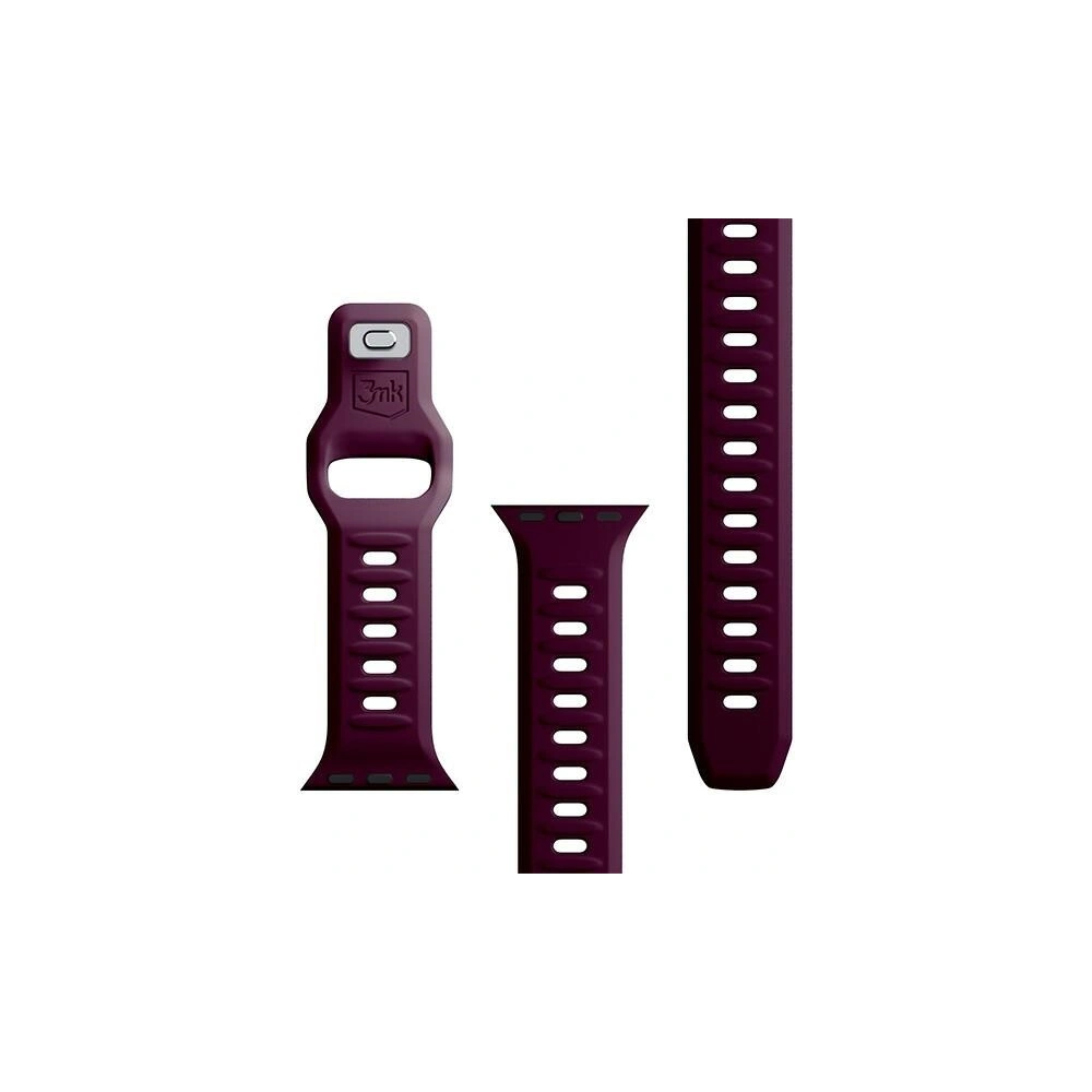 Pasek 3MK Silicone Watch Strap Apple Watch 4/5/6/7/SE/8/9/10 40/41/42mm ciemnofioletowy/mulberry