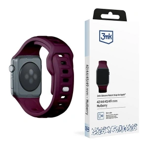 Kup 3MK Silikon-Uhrenarmband Apple Watch 4/5/6/7/8/9/SE/Ultra 42/44/45/49mm dunkelviolett/mulberry - 3MK6232 - {ean13} - Sklep Home Screen