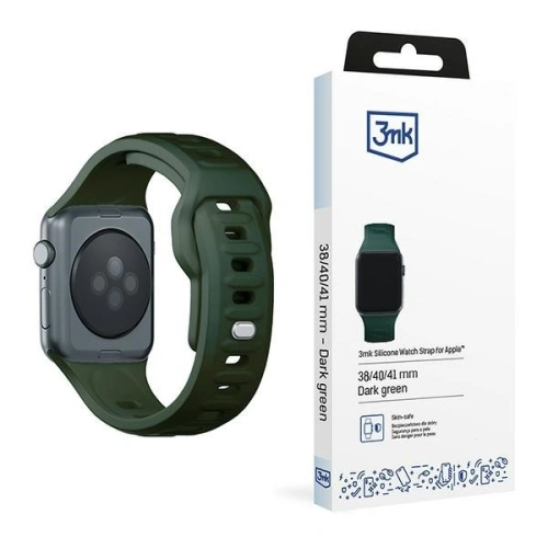 Kup 3MK Silikon-Uhrenarmband Apple Watch 4/5/6/7/SE/8/9/10 40/41/42mm dunkelgrün/dark green - 3MK6233 - {ean13} - Sklep Home Screen