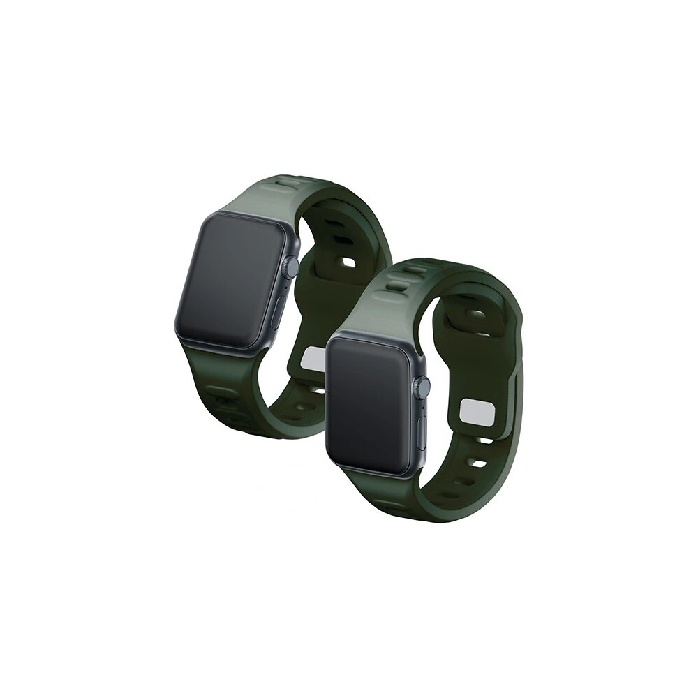 Pasek 3MK Silicone Watch Strap Apple Watch 4/5/6/7/SE/8/9/10 40/41/42mm ciemnozielony/dark green