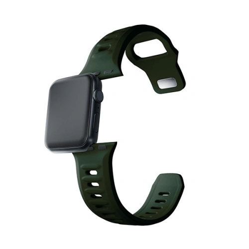 Kup 3MK Silikon-Uhrenarmband Apple Watch 4/5/6/7/SE/8/9/10 40/41/42mm dunkelgrün/dark green - 3MK6233 - {ean13} - Sklep Home Screen