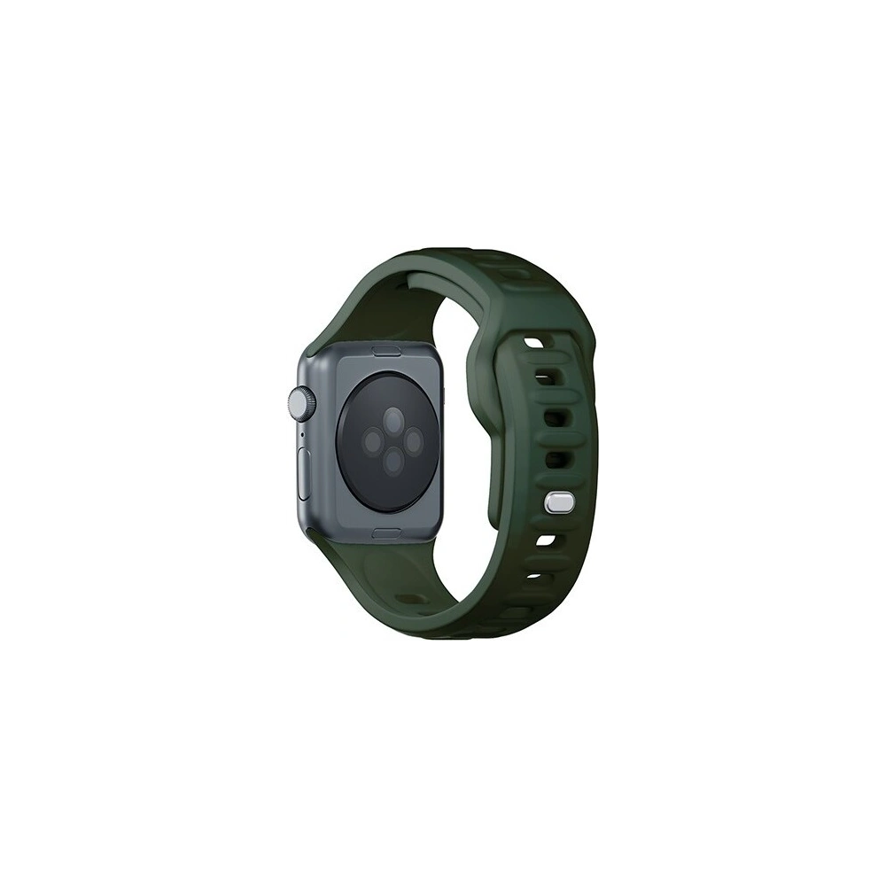 Pasek 3MK Silicone Watch Strap Apple Watch 4/5/6/7/SE/8/9/10 40/41/42mm ciemnozielony/dark green