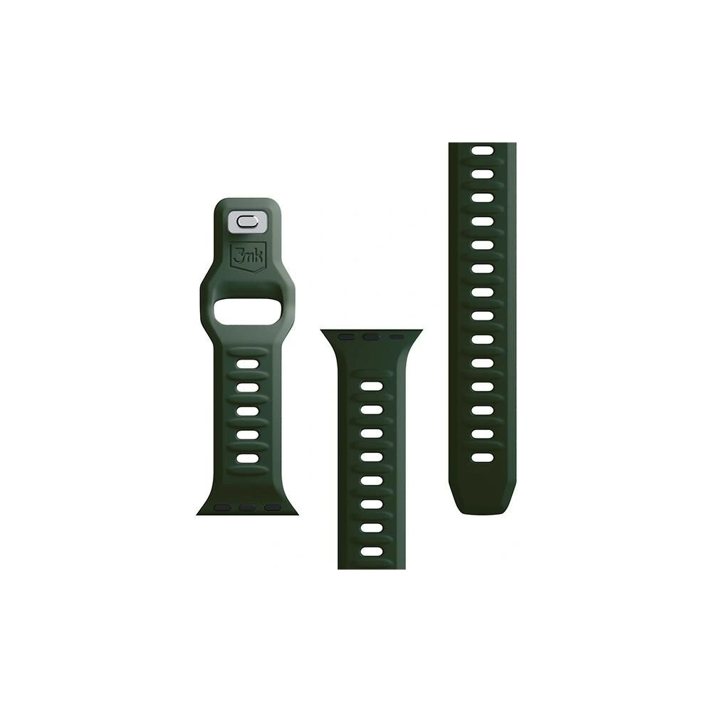 Pasek 3MK Silicone Watch Strap Apple Watch 4/5/6/7/SE/8/9/10 40/41/42mm ciemnozielony/dark green
