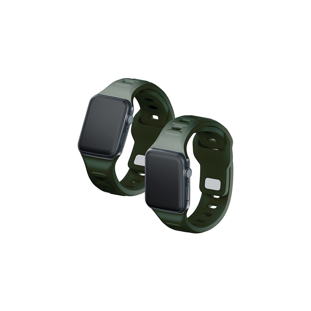 Pasek 3MK Silicone Watch Strap Apple Watch 4/5/6/7/8/9/SE/Ultra 42/44/45/49mm ciemnozielony/dark green