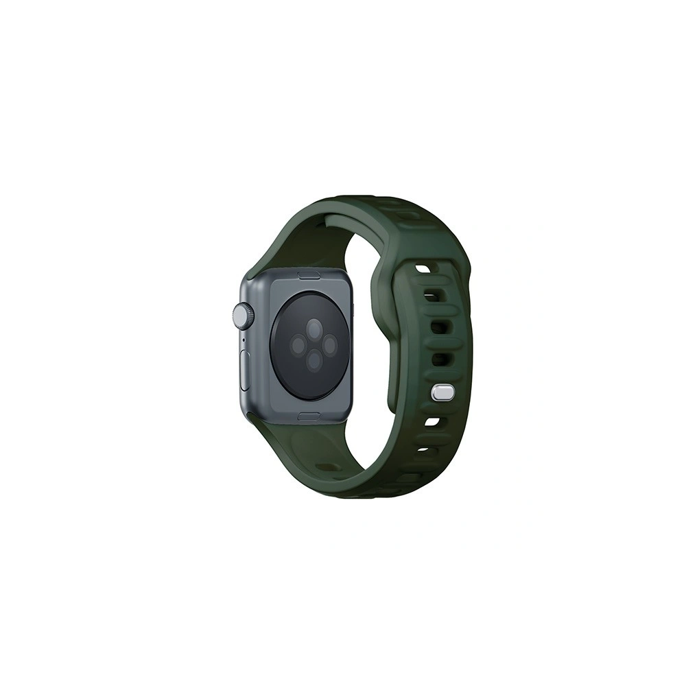 Pasek 3MK Silicone Watch Strap Apple Watch 4/5/6/7/8/9/SE/Ultra 42/44/45/49mm ciemnozielony/dark green