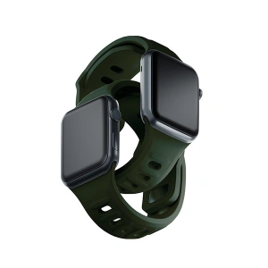 Kup 3MK Silikon-Uhrenarmband Apple Watch 4/5/6/7/8/9/SE/Ultra 42/44/45/49mm dunkelgrün/dark green - 3MK6234 - {ean13} - Sklep Home Screen