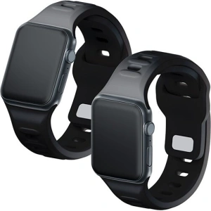 Kup 3MK Silikon-Uhrenarmband Apple Watch 4/5/6/7/SE/8/9/10 40/41/42mm schwarz/black - 3MK6235 - {ean13} - Sklep Home Screen