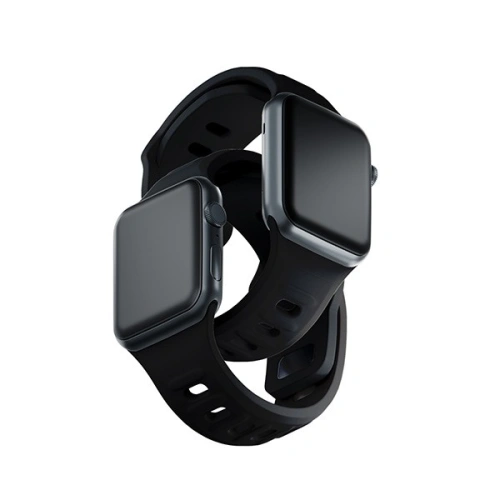 Kup 3MK Silikon-Uhrenarmband Apple Watch 4/5/6/7/SE/8/9/10 40/41/42mm schwarz/black - 3MK6235 - {ean13} - Sklep Home Screen