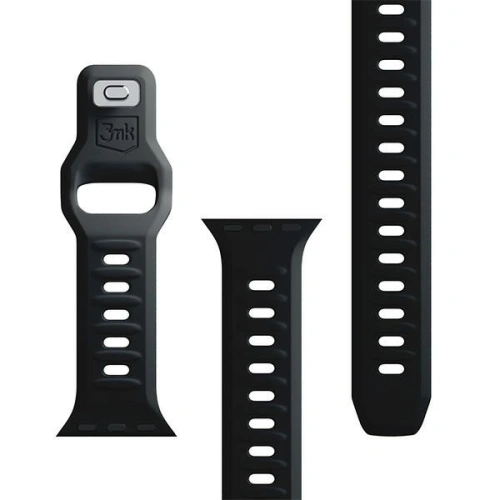 Kup 3MK Silikon-Uhrenarmband Apple Watch 4/5/6/7/SE/8/9/10 40/41/42mm schwarz/black - 3MK6235 - {ean13} - Sklep Home Screen