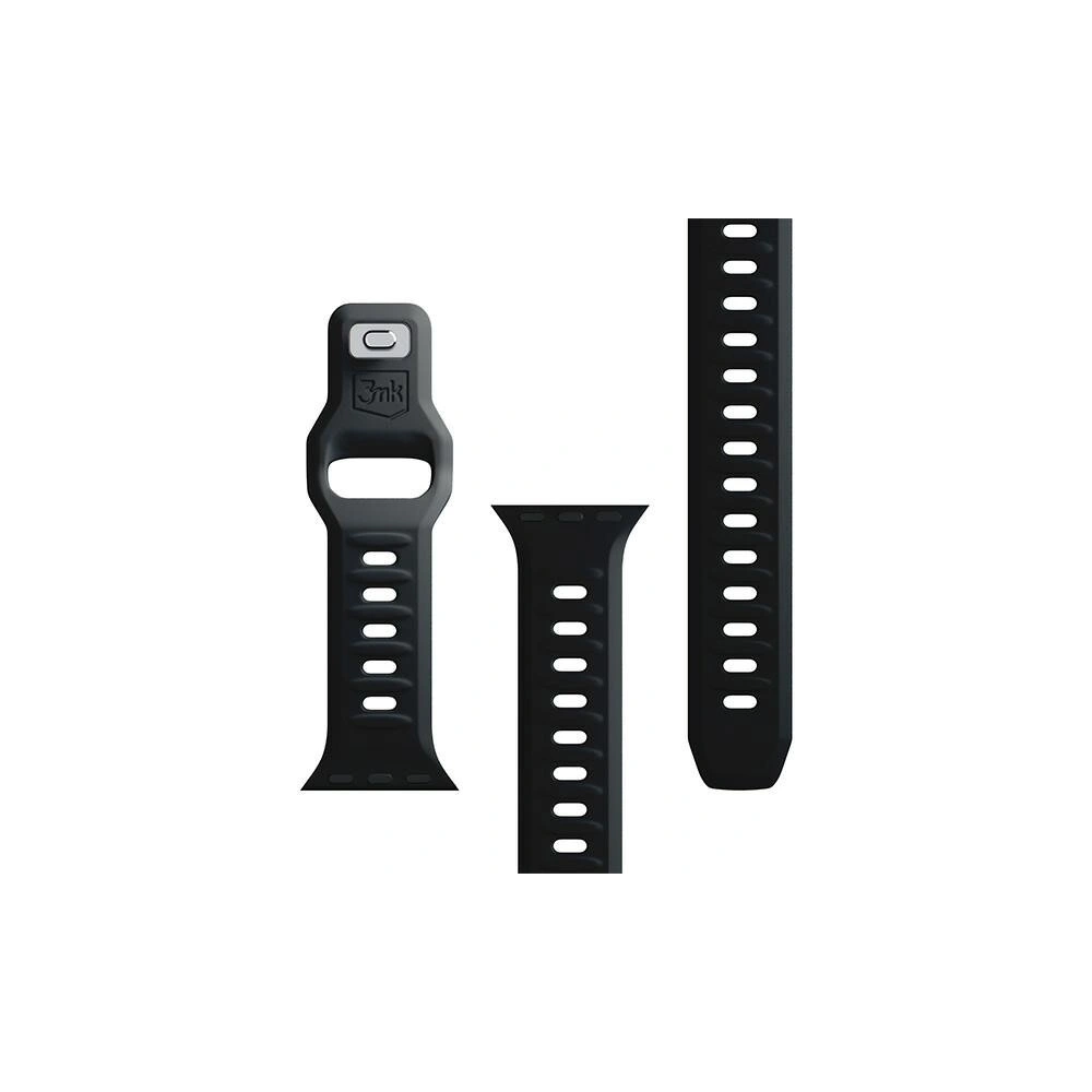 Pasek 3MK Silicone Watch Strap Apple Watch 4/5/6/7/SE/8/9/10 40/41/42mm czarny/black