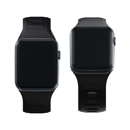 Kup 3MK Silikon-Uhrenarmband Apple Watch 4/5/6/7/8/9/SE/Ultra 42/44/45/49mm schwarz/black - 3MK6236 - {ean13} - Sklep Home Screen