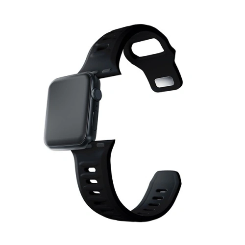 Kup 3MK Silikon-Uhrenarmband Apple Watch 4/5/6/7/8/9/SE/Ultra 42/44/45/49mm schwarz/black - 3MK6236 - {ean13} - Sklep Home Screen