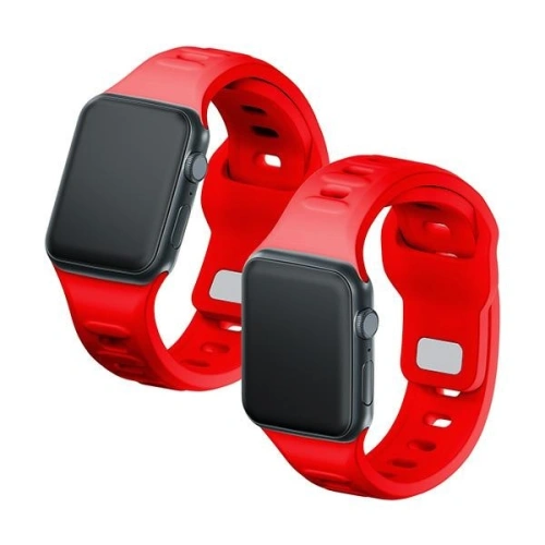 Kup 3MK Silikon-Uhrenarmband Apple Watch 4/5/6/7/SE/8/9/10 40/41/42mm rot/red - 3MK6237 - {ean13} - Sklep Home Screen