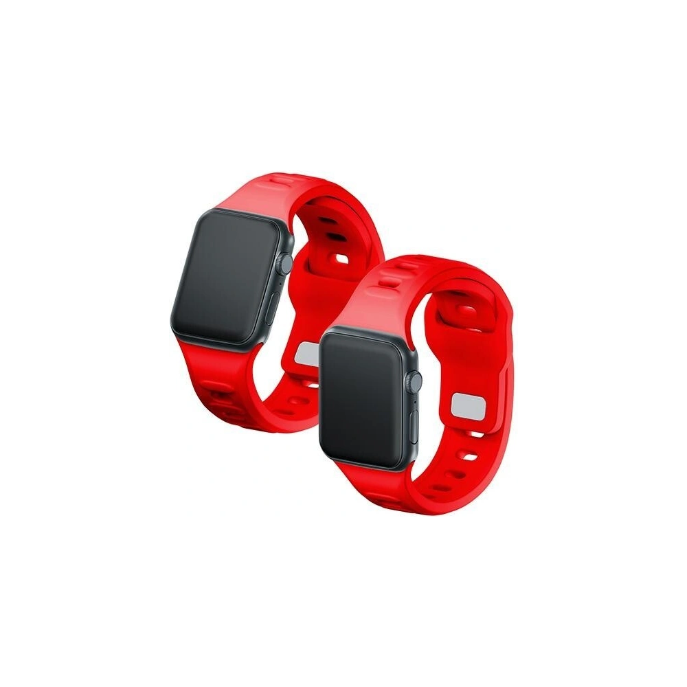 Pasek 3MK Silicone Watch Strap Apple Watch 4/5/6/7/SE/8/9/10 40/41/42mm czerwony/red