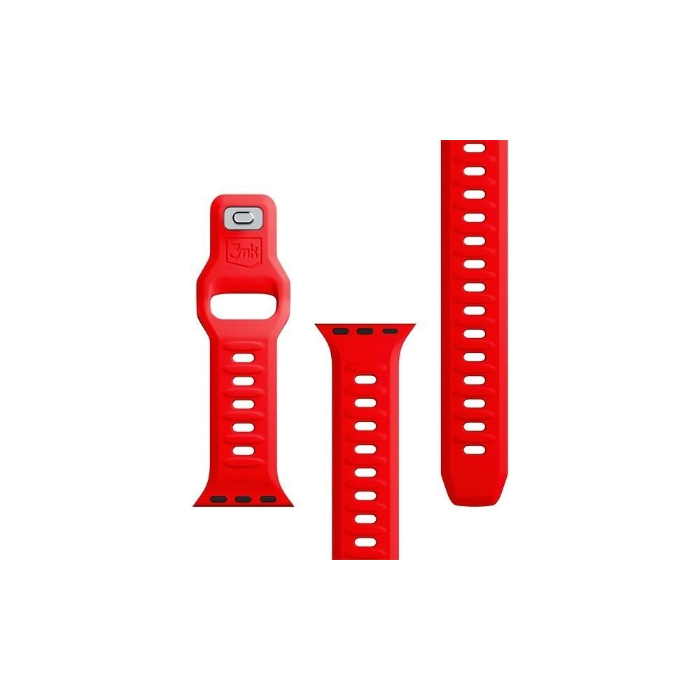 Pasek 3MK Silicone Watch Strap Apple Watch 4/5/6/7/SE/8/9/10 40/41/42mm czerwony/red