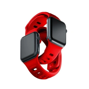 Kup 3MK Silikon-Uhrenarmband Apple Watch 4/5/6/7/8/9/SE/Ultra 42/44/45/49mm rot/red - 3MK6238 - {ean13} - Sklep Home Screen